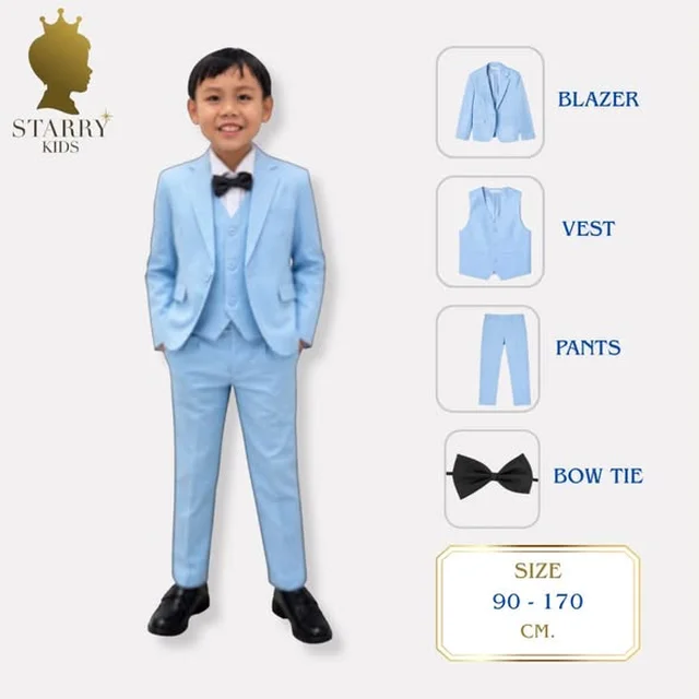 ชุดสูทเด็กสีฟ้า Starrykids พร้อมโบว์หูกระต่าย