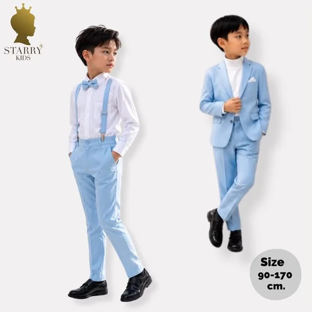 ชุดสูทเด็กสีฟ้า Starrykids พร้อมโบว์หูกระต่าย thumbnail 3