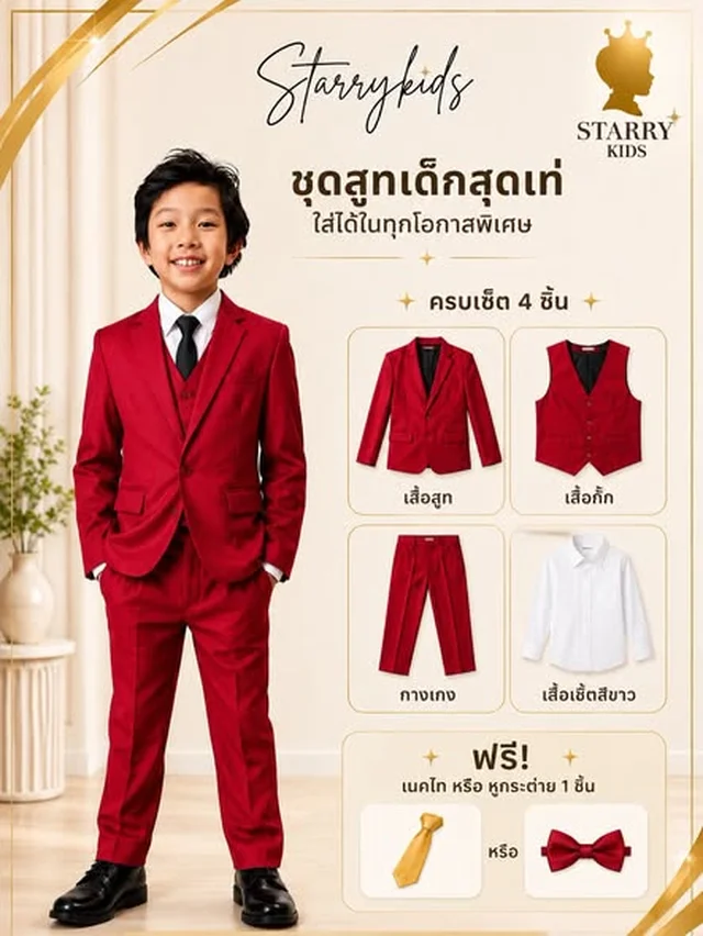ชุดสูทเด็ก StarryKids ครบชุดหลากสี thumbnail 2