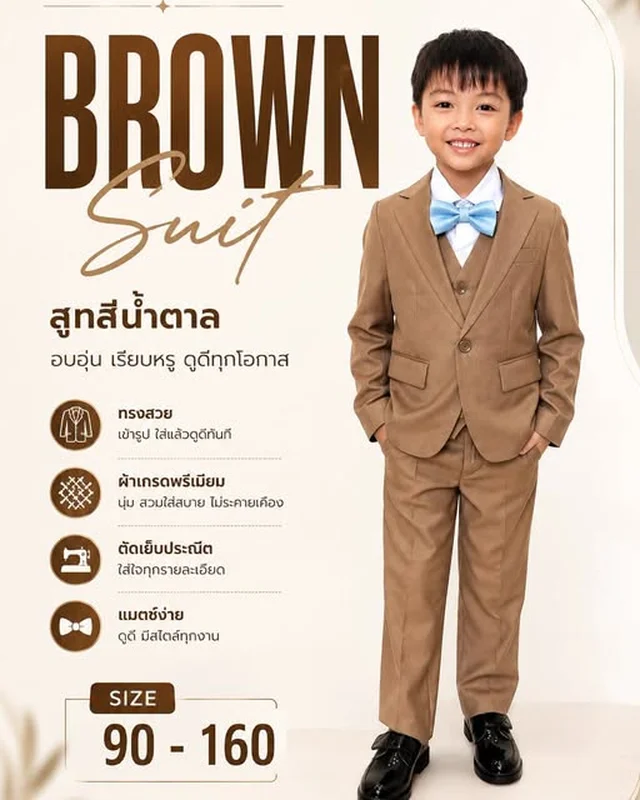 สูทเด็กสีน้ำตาล