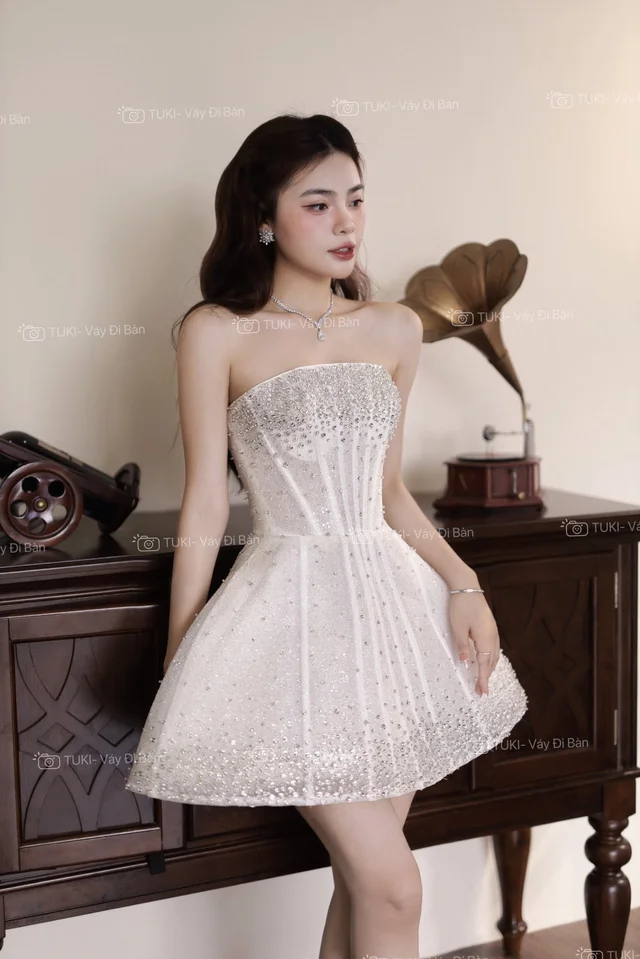 Tukibridal สั้นโบว์หลัง thumbnail 3