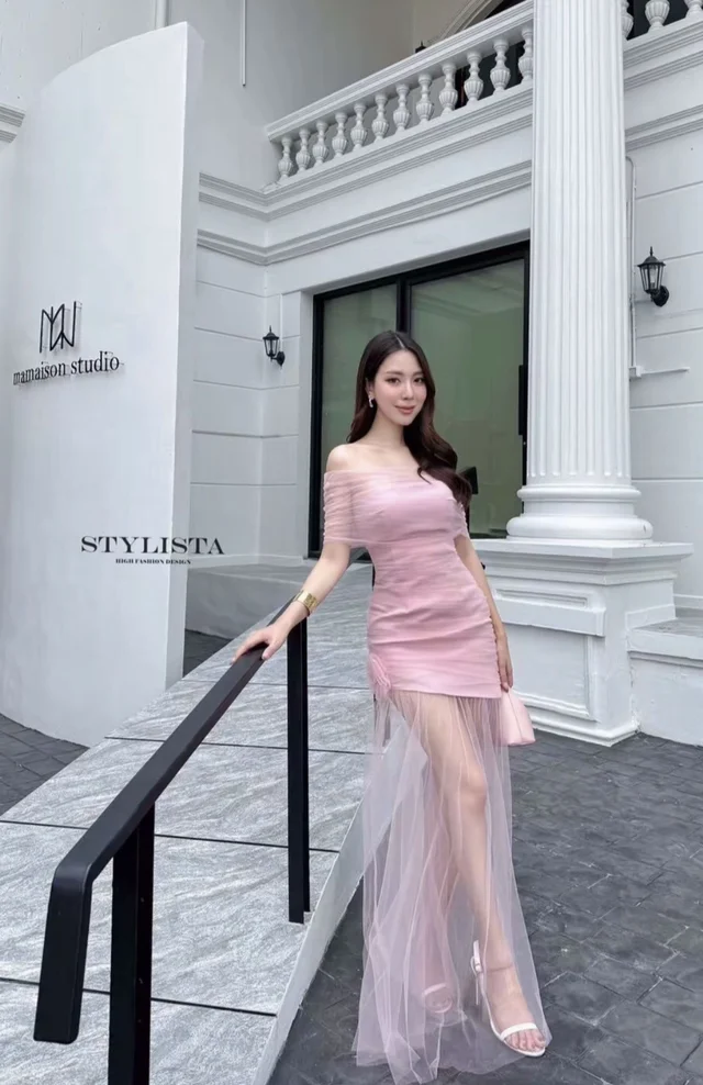 เดรสเกาะอกระบายซีทูฟรุ้งฟริ้ง 1