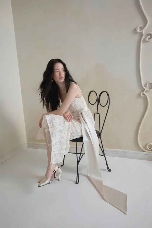 huong เดรสลูกผ้าซาตินผูก (alternate)