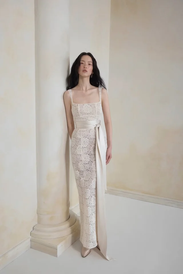 huong เดรสลูกผ้าซาตินผูก (alternate)