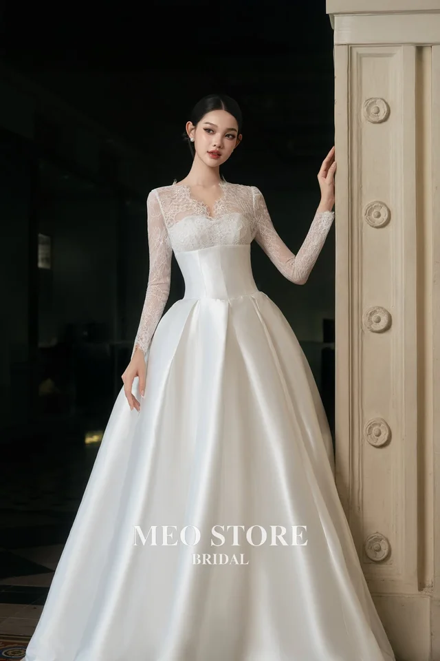Meo store เดรสอลังการลูกไม้ท่อนบน thumbnail 3