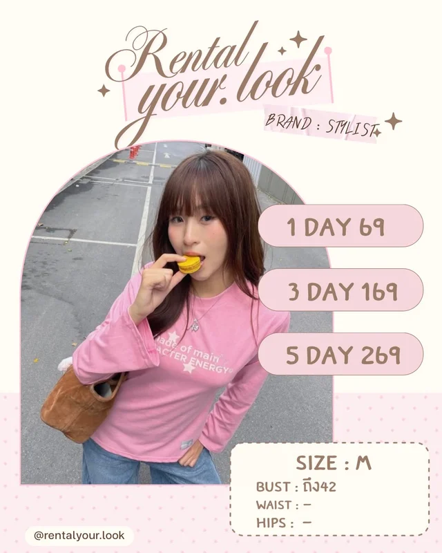 Pink Long Sleeve Top STYLIST Size M