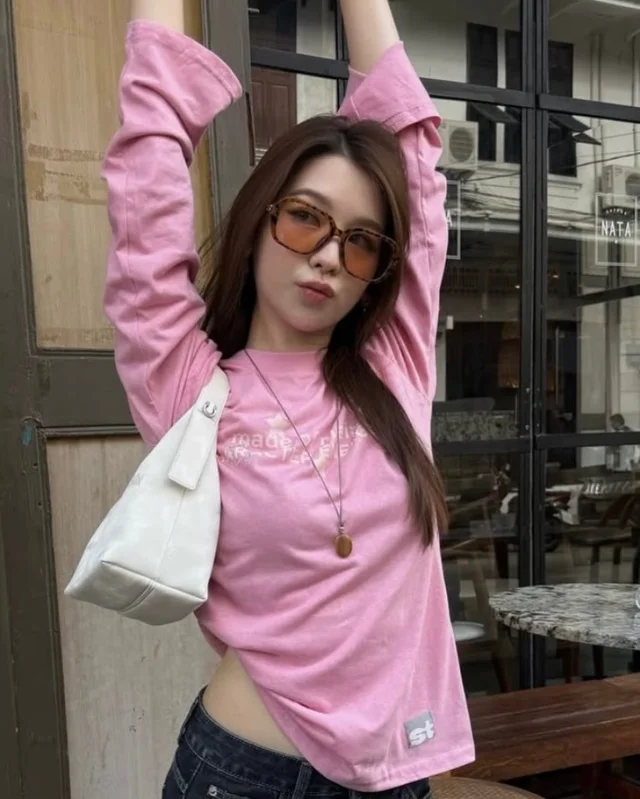 Pink Long Sleeve Top STYLIST Size M thumbnail 3