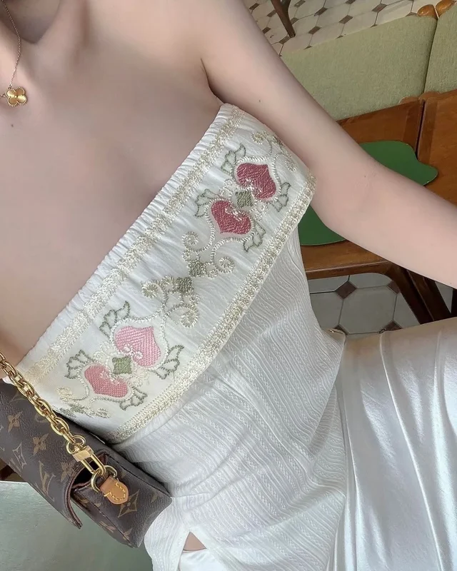 FEELFREE Strapless White Long Dress Size S thumbnail 5