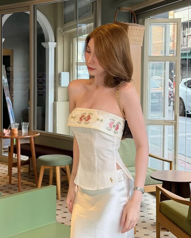 FEELFREE Strapless White Long Dress Size S thumbnail 4
