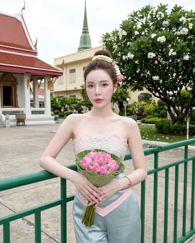 JIRAPORN Strapless Thai Adapted Dress S Size thumbnail 5
