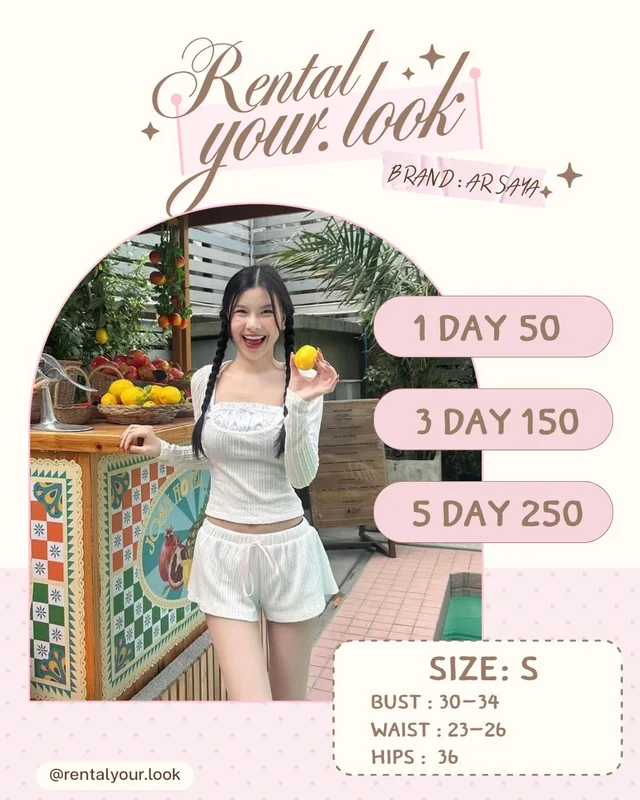 AR SAYA White Knit Ribbed Set Size S
