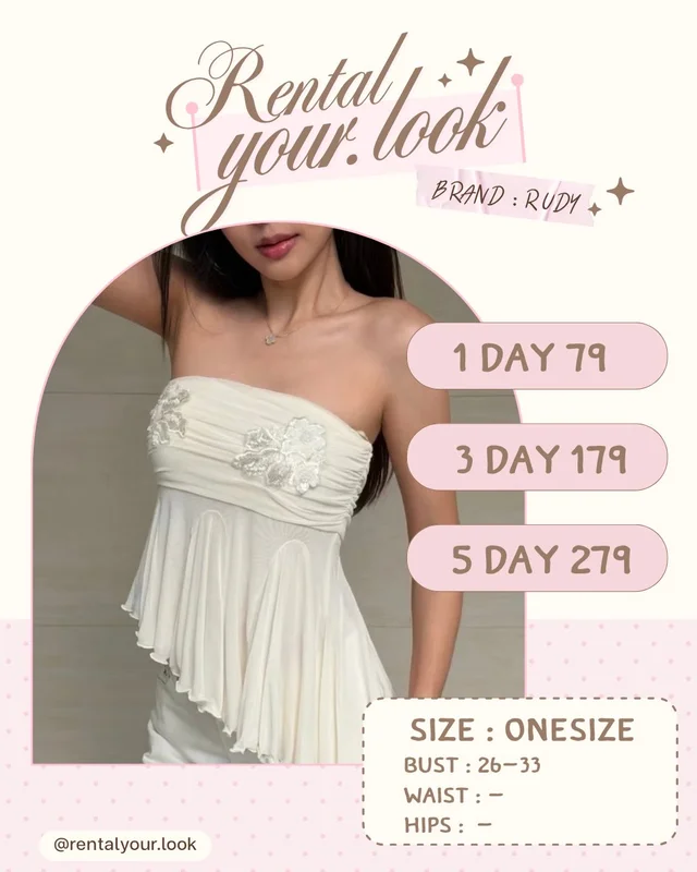 White Strapless Flowy Top Dress RUDY ONESIZE