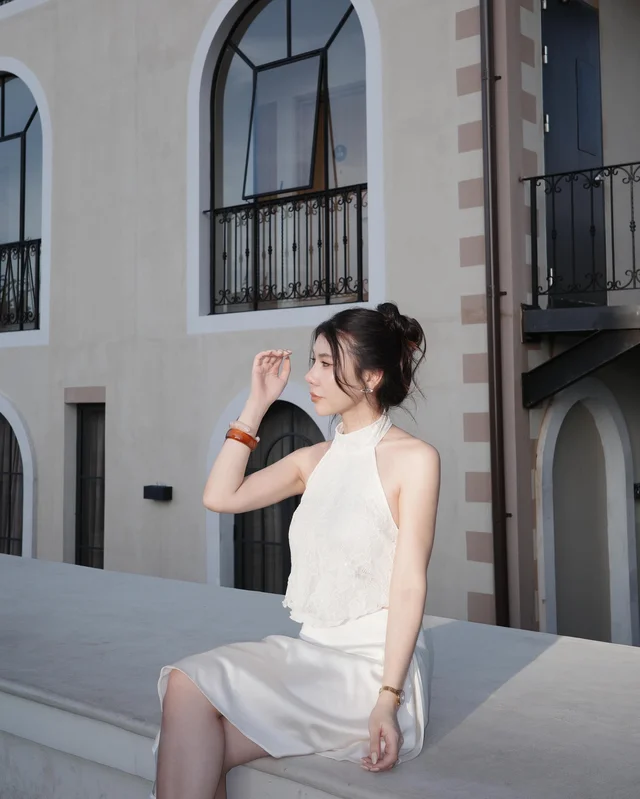 RUDY White Lace Halter Neck Top Size S thumbnail 3