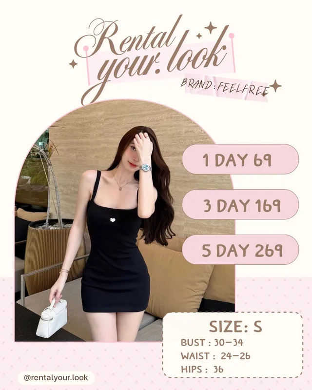 Feelfree Black Spaghetti Strap Mini Dress Size S