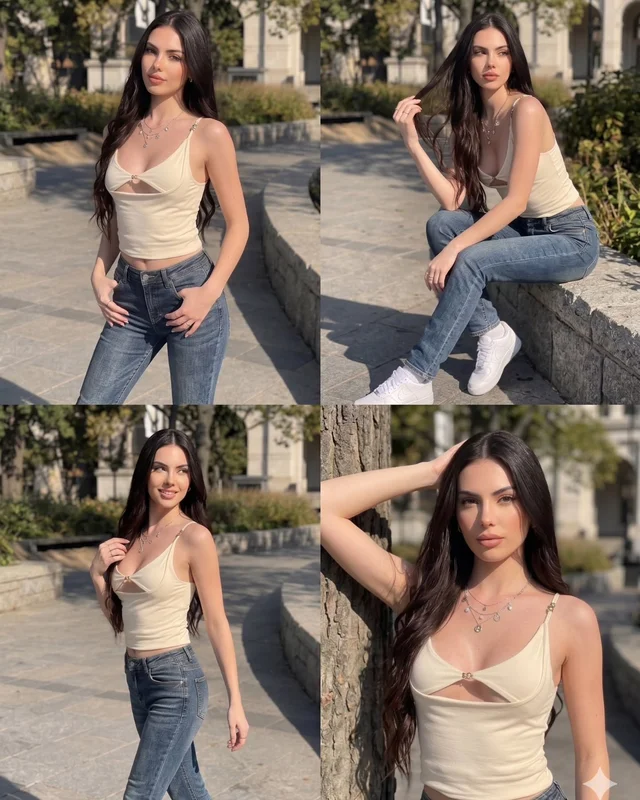 Milada Cream Spaghetti Strap Cut Out Top Free Size thumbnail 3