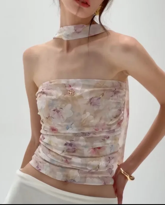 Sister rrr Floral Strapless Top เสื้อเกาะอกลายดอก C28 thumbnail 4