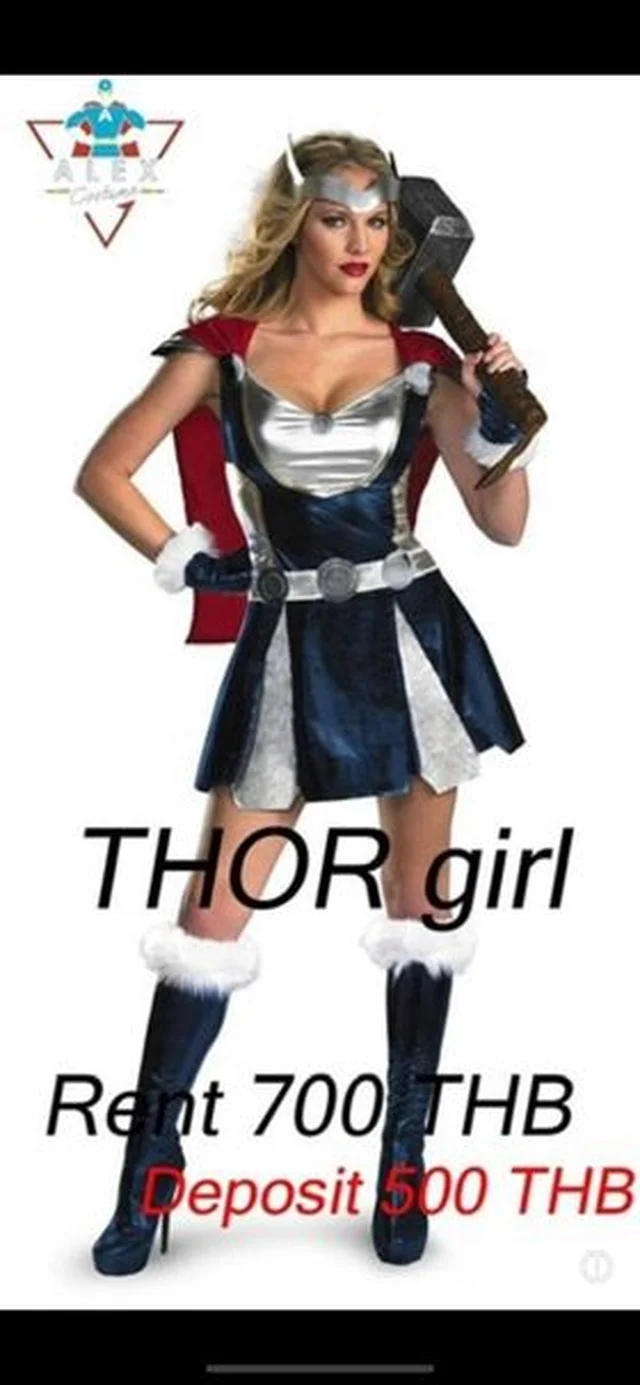 ชุด ธอร์ ผู้หญิง Thor Lady girl marvel cosplay super Hero มาร์เวล ฮีโร่ อเวนเจอร์