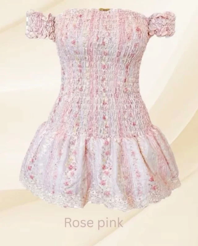 เดรสสั้นผ้าปักลูกไม้ Short Lace Dress Size S thumbnail 5