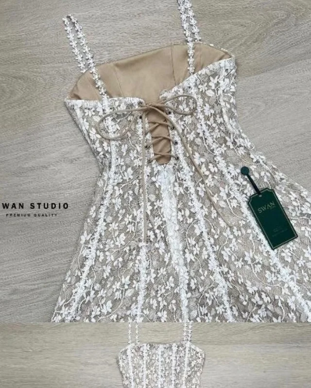 SWAN White Lace Long Dress เดรสลูกไม้ยาวสีขาว thumbnail 4