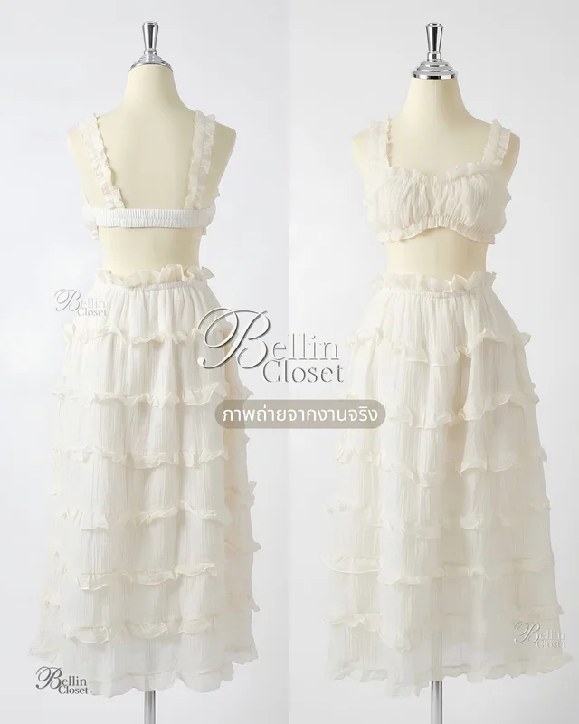 THANYATHAP Two Piece Set เสื้อครอป และ กระโปรงยาว (alternate)