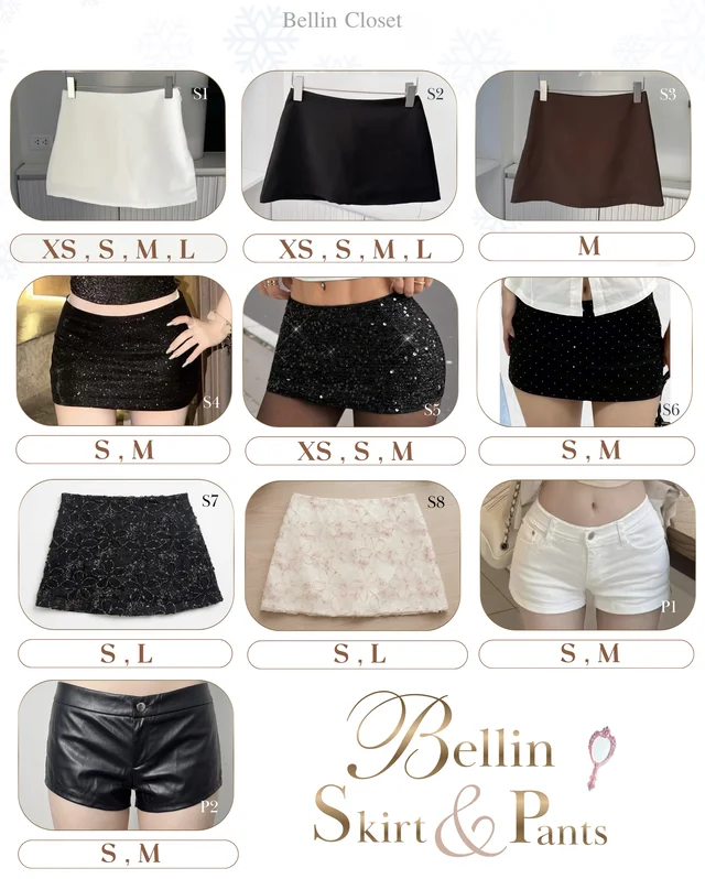 คอลเลกชันกระโปรงสั้นและกางเกงขาสั้นหลากหลายสไตล์ Short Skirt Pants Collection