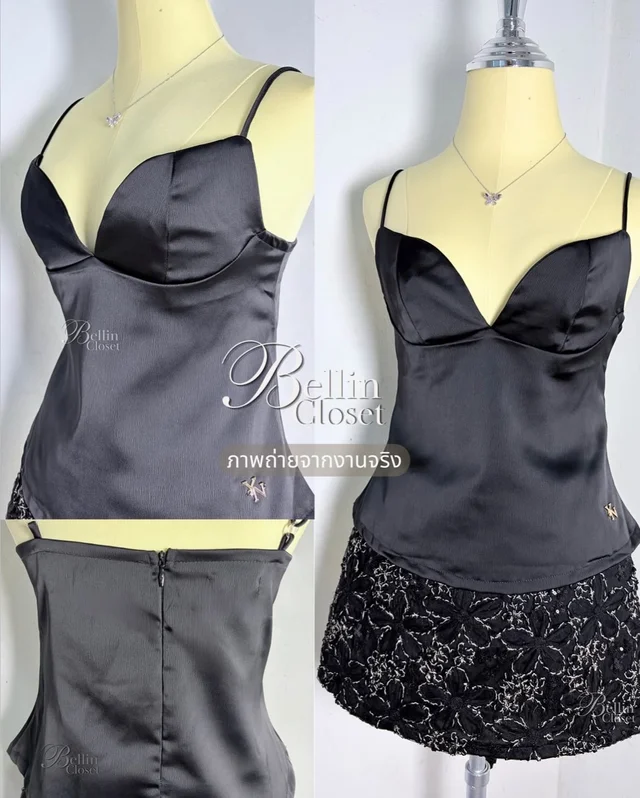 YN ชุดเซ็ตเสื้อสายเดี่ยว กระโปรงสั้น B49 (alternate)