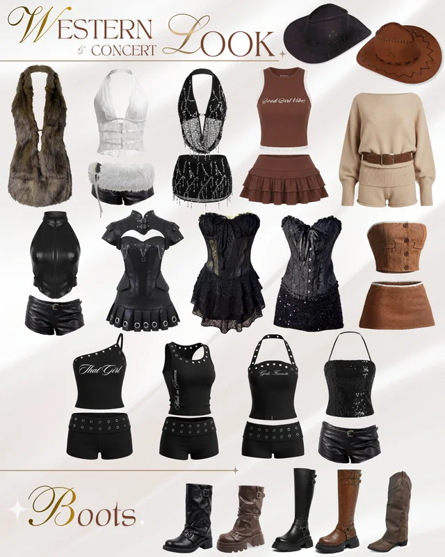 Western Look White Lace Fur Set