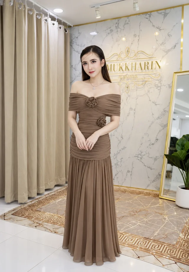 เดรสผ้าชีฟองเปิดไหล่ thumbnail 3